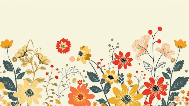 Floral retro background