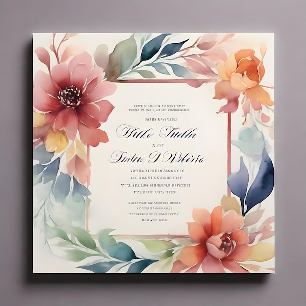 Photo floral rose and decorative background invitation card ai generative