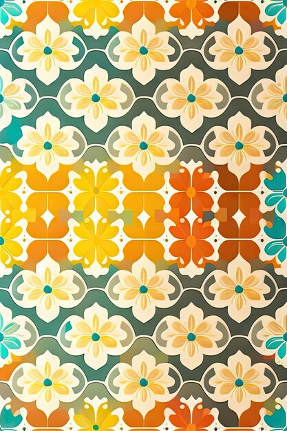 Floral seamless pattern Abstract background with stamped tiles Print in Stamping style