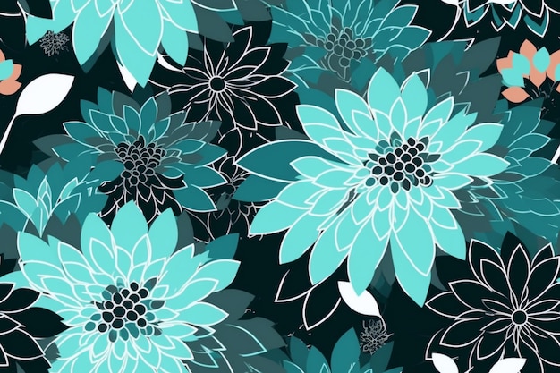 Floral Seamless Pattern Ai generative