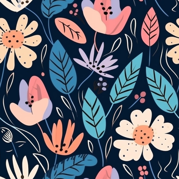 floral seamless pattern background illustration