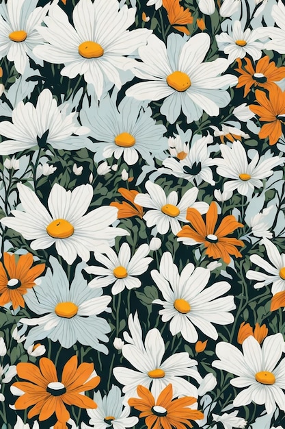 스칸디나비아 스타일을 사용하여 꽃무늬 원활한 패턴 배경