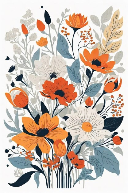Floral seamless pattern background using scandinavian style