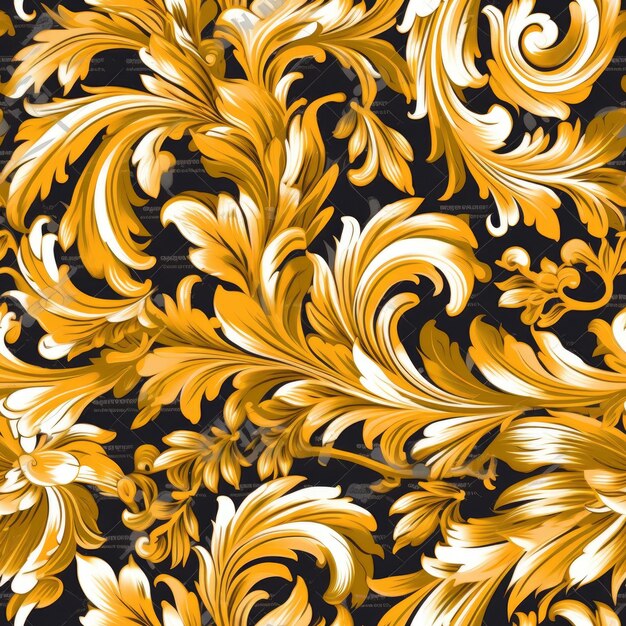 Photo floral seamless pattern baroque style