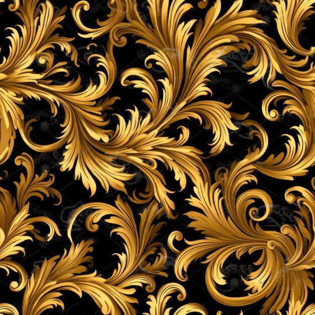 Photo floral seamless pattern baroque style