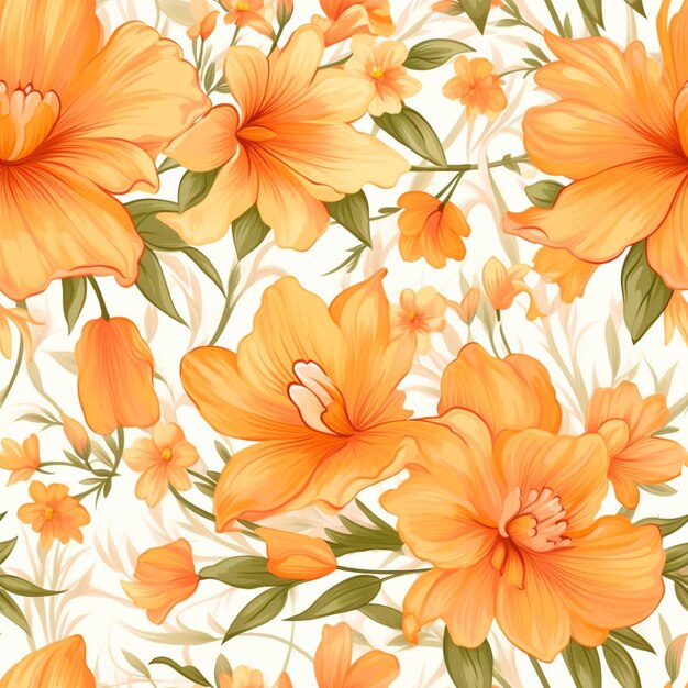 Photo floral seamless pattern flower background ornamental tile