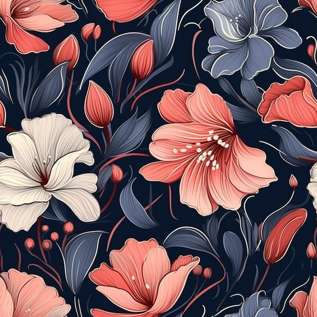 Цветочный бесперебойный рисунок цветочный фон декоративная плитка