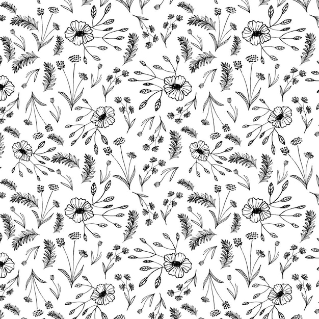 Floral seamless pattern nature design textile spring flower illustration