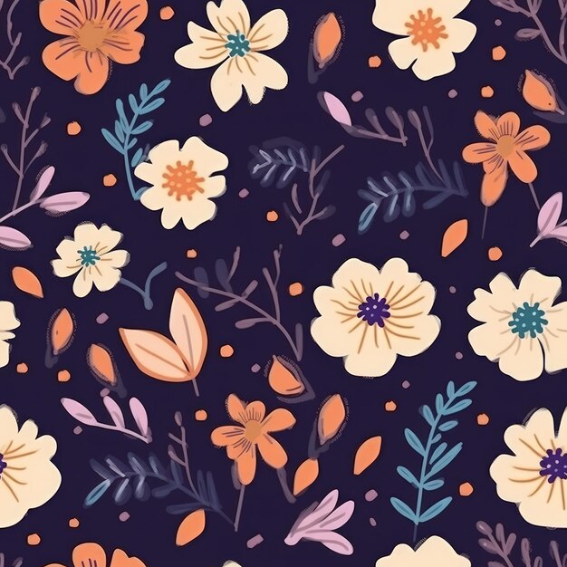 Photo floral seamless pattern