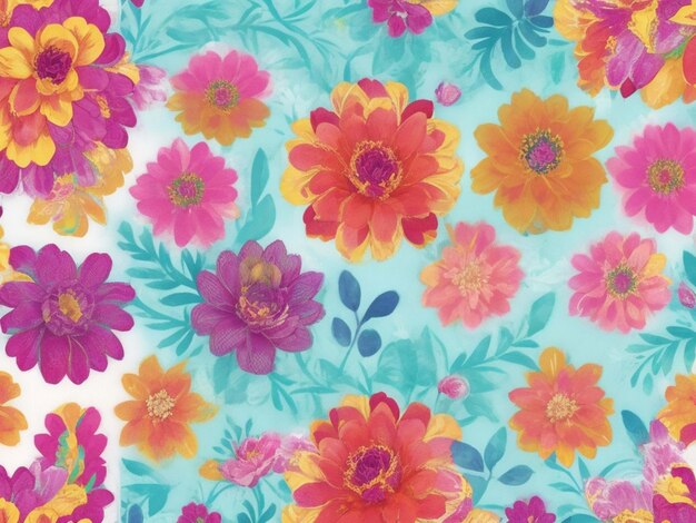 Photo floral seamless pattern