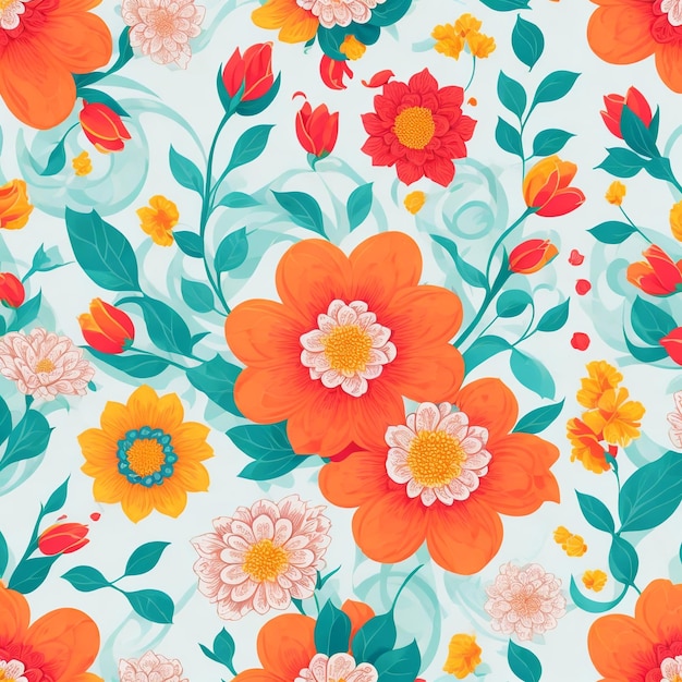 Floral seamless patterns repeating design and fabric art