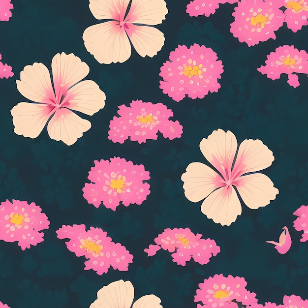 Floral Seamless Repeat Pattern Design Flowers for textile design fabric printing Generative AI