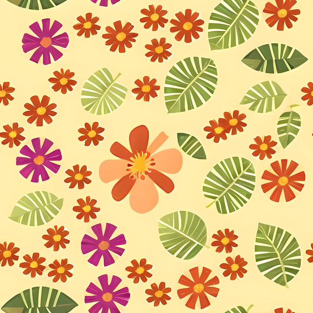 Floral Seamless Repeat Pattern Design Flowers for textile design fabric printing Generative AI