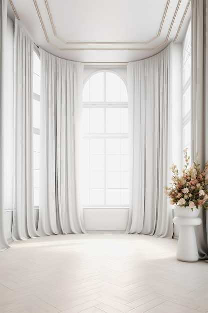 Floral Serenity Gulden snede Samenstelling van een mooie witte kamer met prachtig meubilair en Bloo