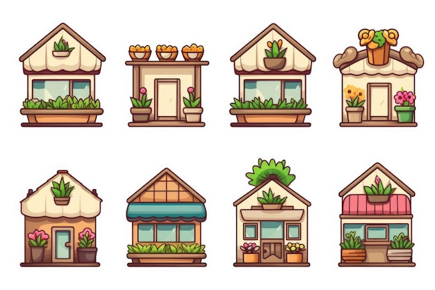 Floral set Icons for flower store website and for other use