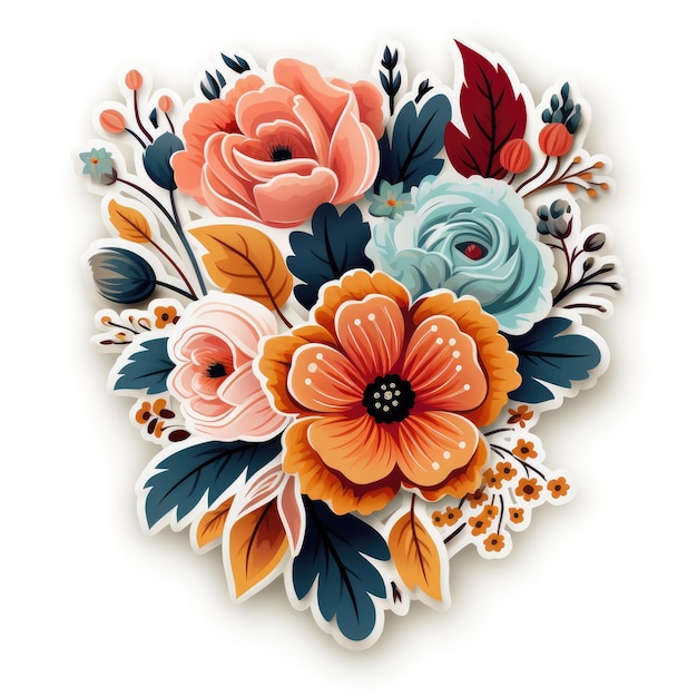 floral sticker no white background