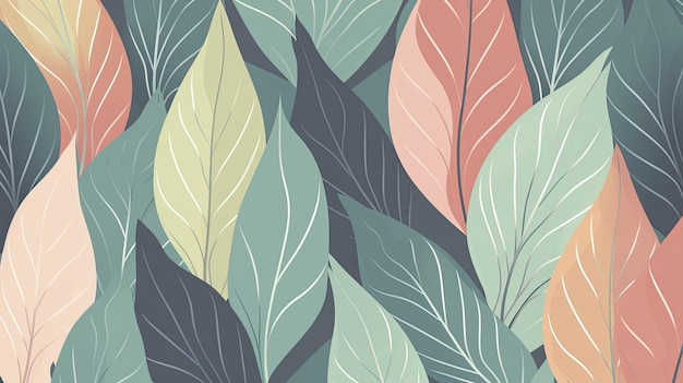Floral Stylish Seamless Pattern of Leaf background with Generative AI Technology