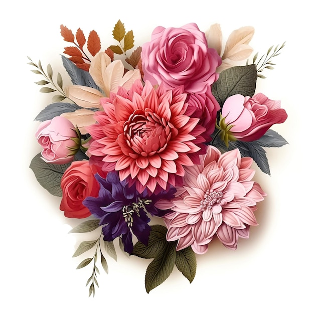Floral Symphony A Pack of Beautiful Flower Elements Generative AI