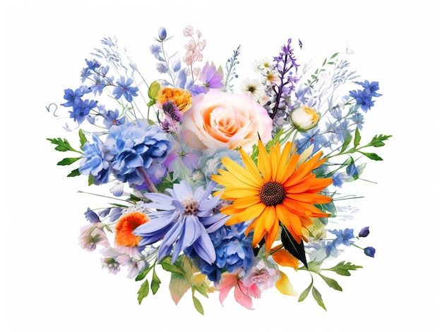 Floral Symphony A Pack of Beautiful Flower Elements Generative AI