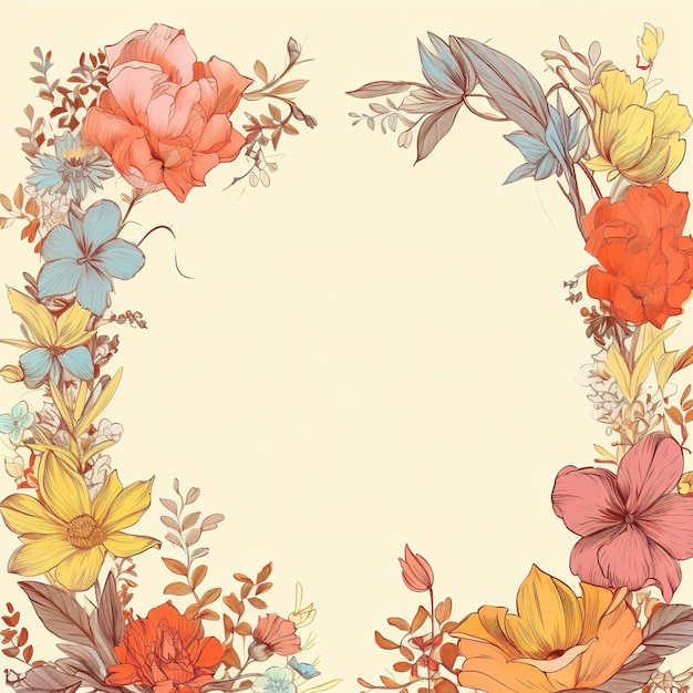 Floral Tapestry Multicolor Borders met met elkaar verweven bloesems
