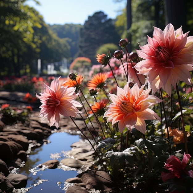 花のタペストリー ワンダーランド 花の庭 写真