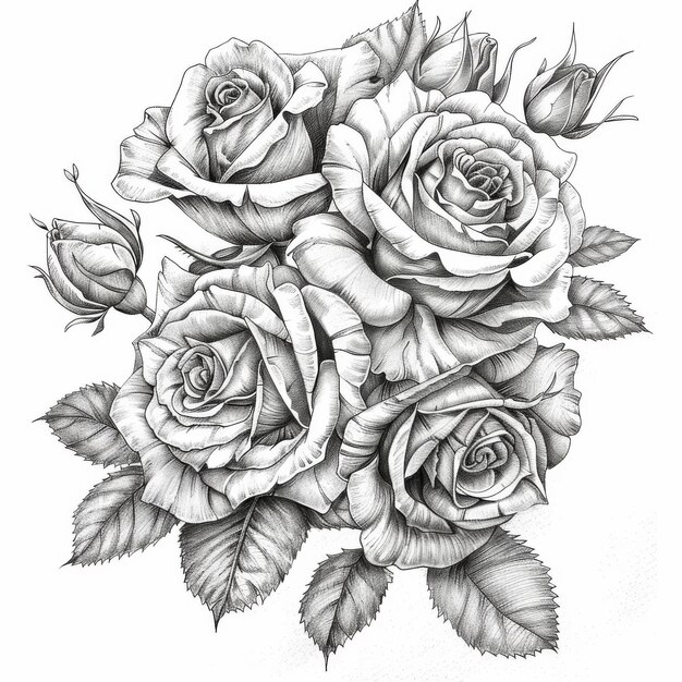 Photo a floral tattoo coloring page