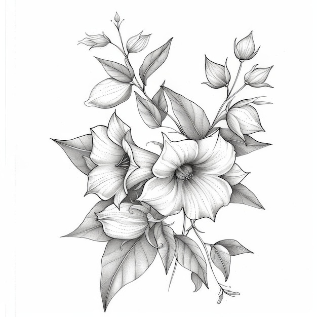 A floral tattoo coloring page