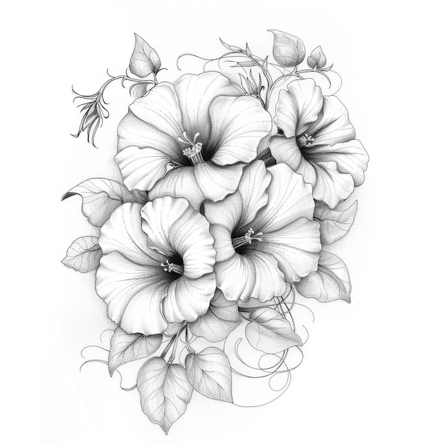 Photo a floral tattoo coloring page