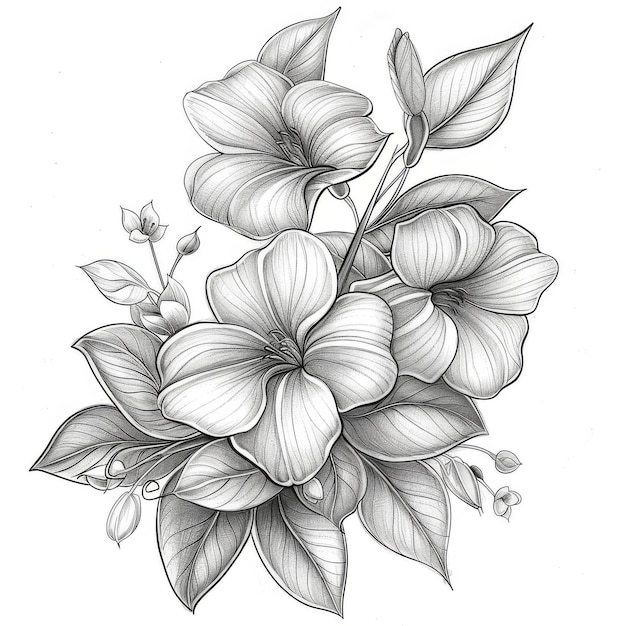 A floral tattoo coloring page