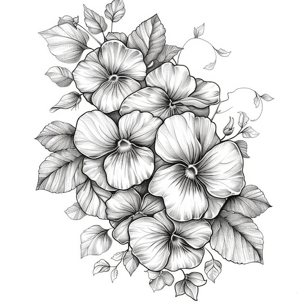 A floral tattoo coloring page