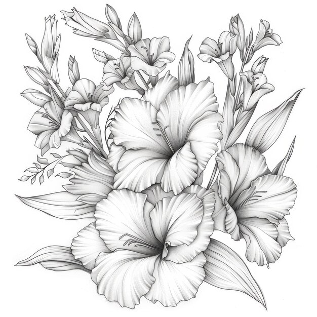 A floral tattoo coloring page