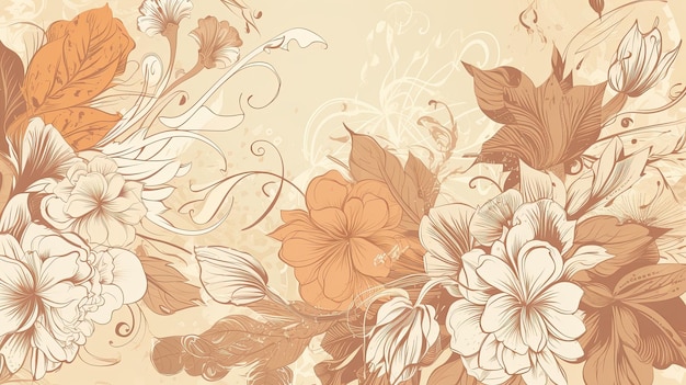 Floral vintage background with copy space Muted colors