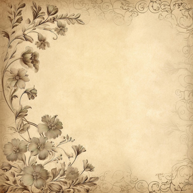 floral vintage and grunge seamless pattern