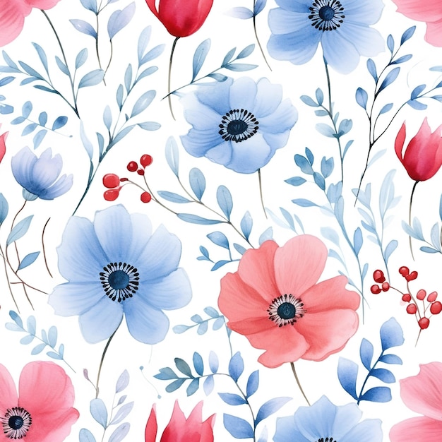 A floral wallpaper with different flowers and the words spring