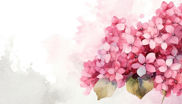 Floral Watercolor Background Hydrangea Flowers