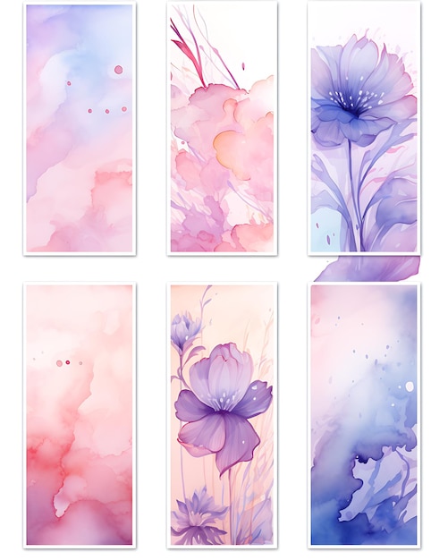 Floral Watercolor Backgrounds Collection