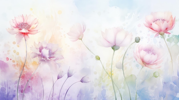 Floral watercolor flower background