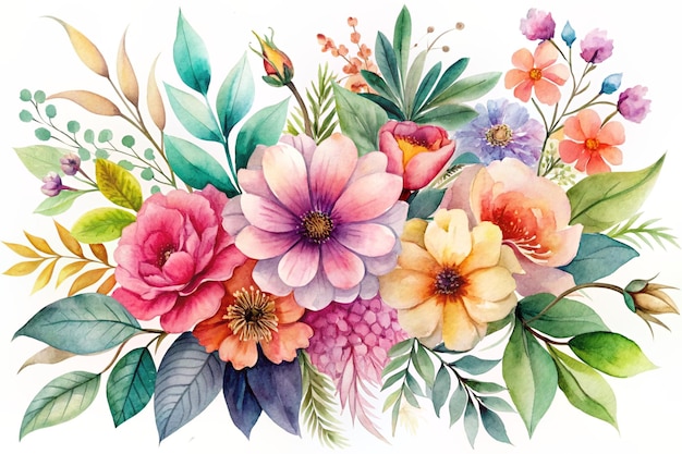 Floral watercolor painting background