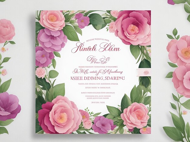 floral wedding invitation banner template