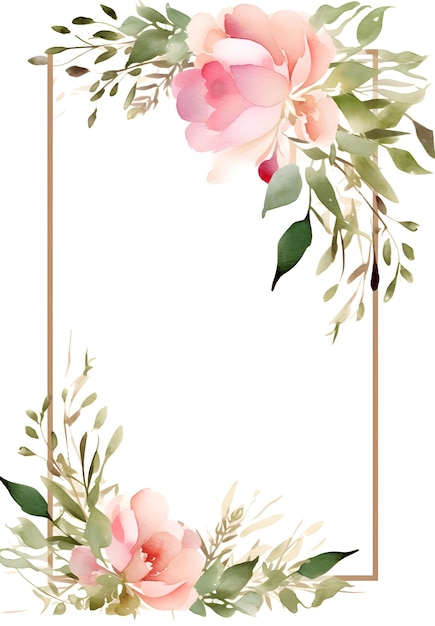 цветочная свадебная приглашение рамка акварель цветы приглашение