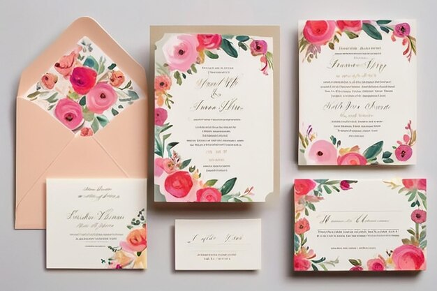 Floral Wedding Invitation Suite