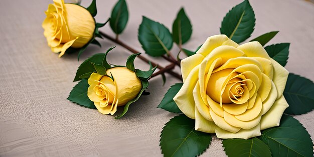 Цветочная свадебная желтая роза