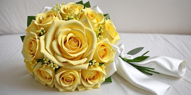 Floral wedding yellow rose