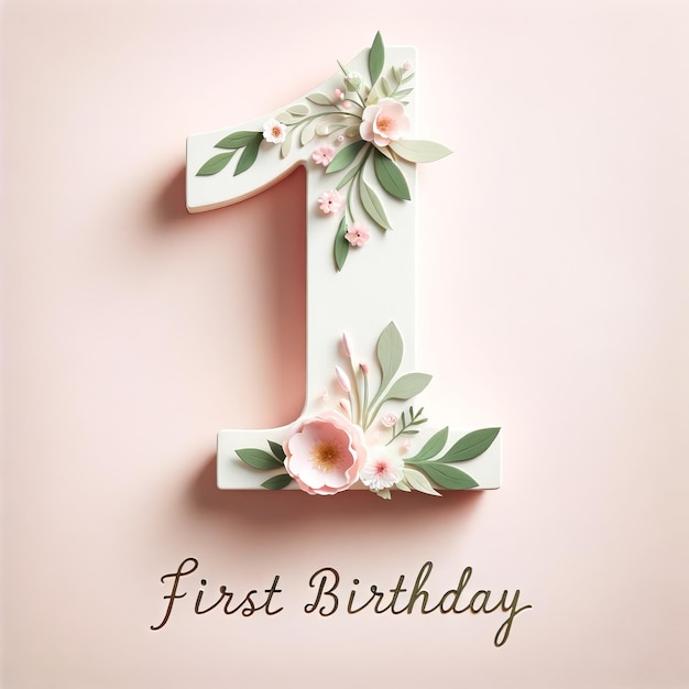 Floral Whimsy First Birthday Number One