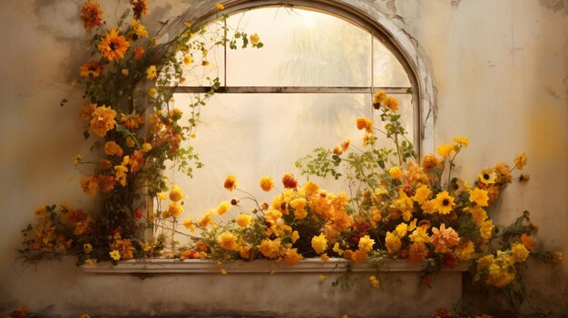 Floral window yellow