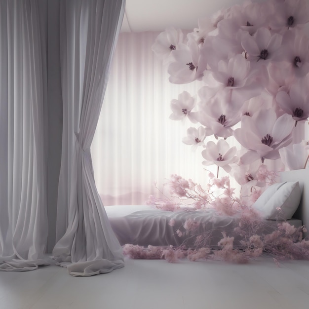 floral wings photo backdrop cinematic scene