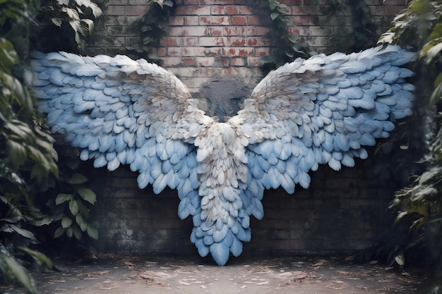 floral wings photo backdrop cinematic scene