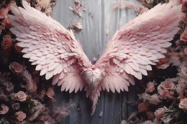 floral wings photo backdrop cinematic scene