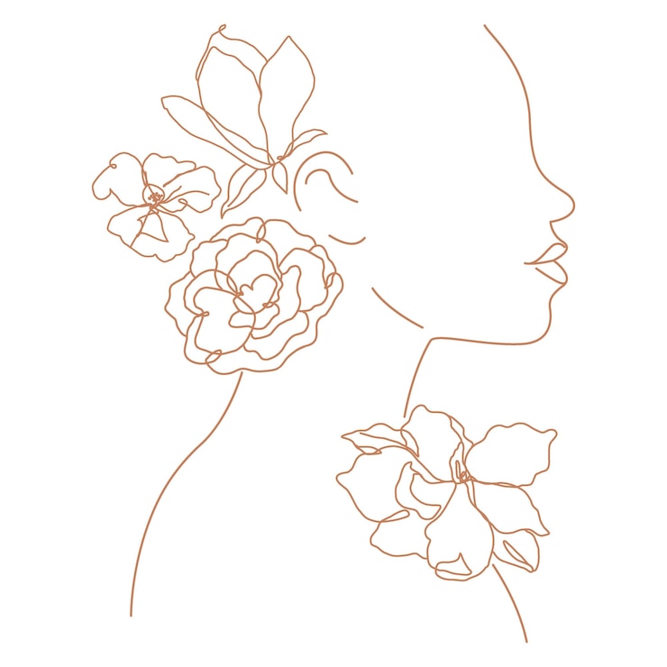 Photo floral woman png sticker beauty character illustration on transparent background