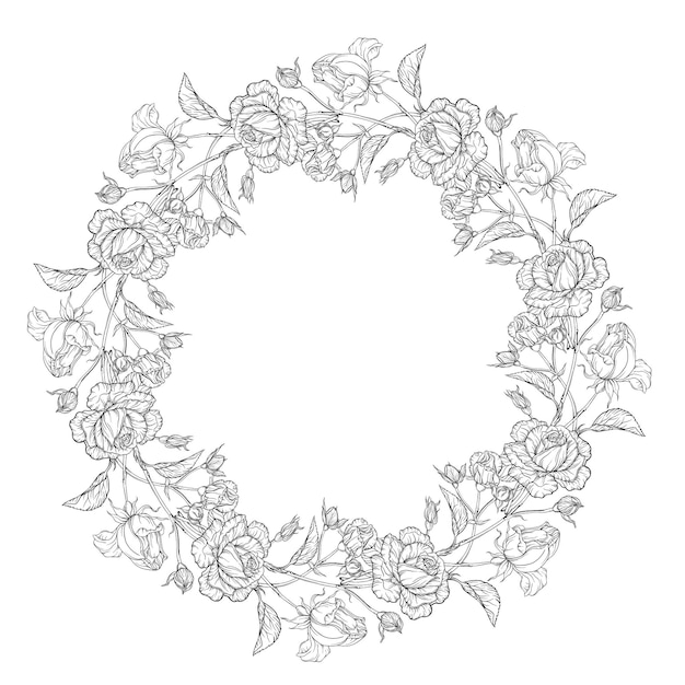 Floral wreath of roses flowers Rose Romantic composition